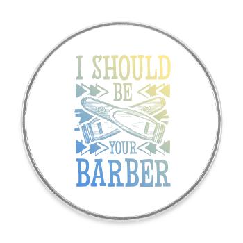 Barber friseur - Runder Kühlschrankmagnet - Weiß - Vorne