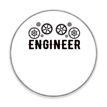 Engineer Brain Mechanical Engineering Electrical Engineering Math - Round  fridge magnet - white - Front
