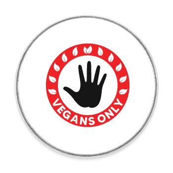 Vegans only - Round  fridge magnet - white - Front