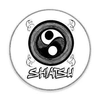 Shiatsu Yoga Meditation Massage Buddha Japanese 4 - Round  fridge magnet - white - Front