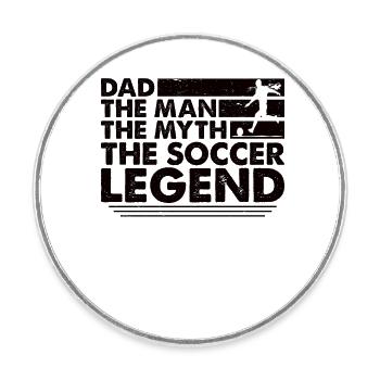 Father Football Dad Football Player - Round  fridge magnet - white - Front