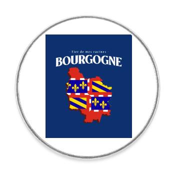 Fier de mes Racines Bourgogne Bleu - Magnet rond - blanc - Devant
