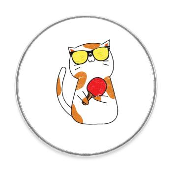 Drôle de design de tennis de table Joueurs de ping-pong Tourna - Magnet rond - blanc - Devant
