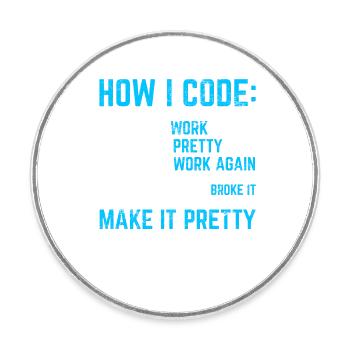 Programmer Coder Software Developer Programming Co - Runder Kühlschrankmagnet - Weiß - Vorne