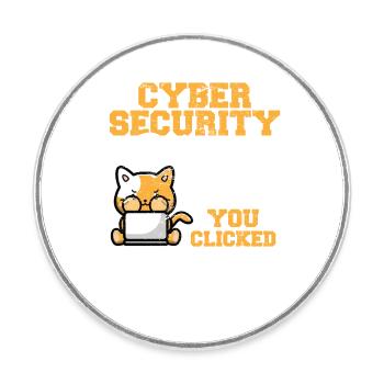 Cybersecurity Cyber Security MFA Hacker Pentester - Round  fridge magnet - white - Front