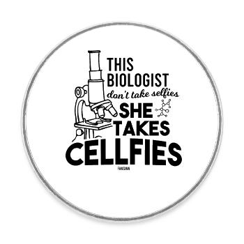 Chemical laboratory assistant Scientist - Round  fridge magnet - white - Front