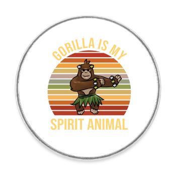 Spirit Animal Gorilla Dance Music - Round  fridge magnet - white - Front
