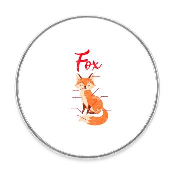 Animal à fourrure Mignon Fox Lover Sweet Carnivore Anatomist - Magnet rond - blanc - Devant