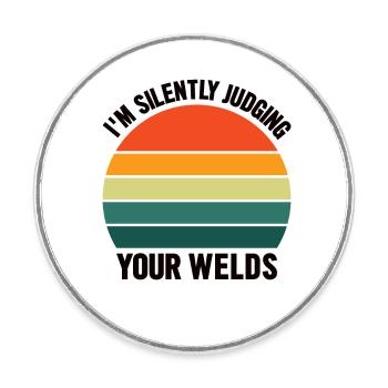 Welder Profession Heat Steel Gas TIG MAG Welding - Round  fridge magnet - white - Front