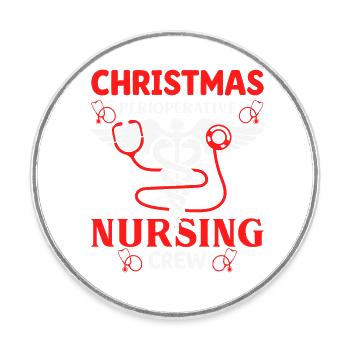 Christmas Nursing Crew Outfit - Runder Kühlschrankmagnet - Weiß - Vorne