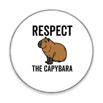 Respect The Capybara - Round  fridge magnet - white - Front