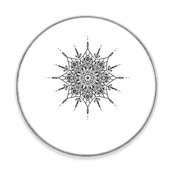Blumen Mandala - Runder Kühlschrankmagnet - Weiß - Vorne