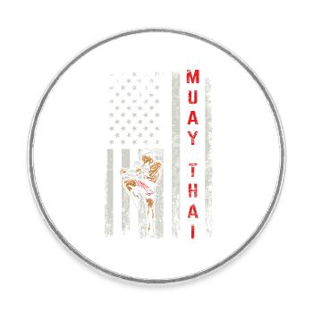 Muay Thai Fighter Kickboxer Thai Boxing Kickboxing - Runder Kühlschrankmagnet - Weiß - Vorne