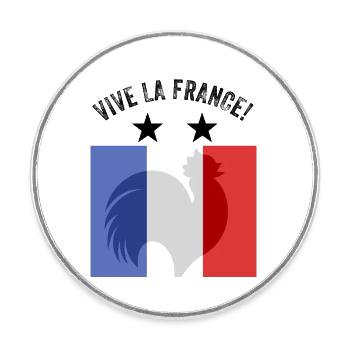 france - Round  fridge magnet - white - Front