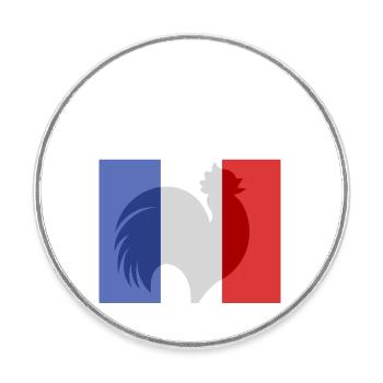 France - Magnet rond - blanc - Devant