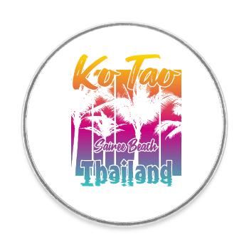 Ko Tao Sairee Beach Thailand - Round  fridge magnet - white - Front