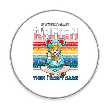 Lustige Kawaii Stil Ramen Lover Mädchen - Runder Kühlschrankmagnet - Weiß - Vorne
