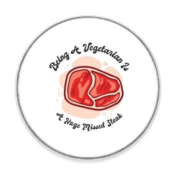 Steak-Liebhaber Fleisch Foodie Steak - Runder Kühlschrankmagnet - Weiß - Vorne
