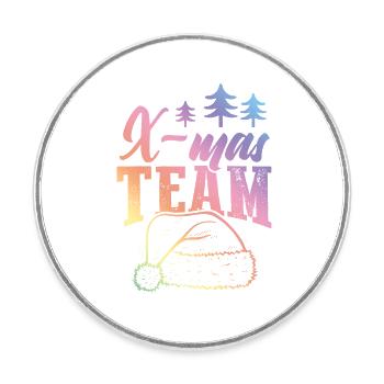 Noël de l’équipe X-Mas - Magnet rond - blanc - Devant