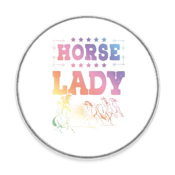 Horse Lady - Round  fridge magnet - white - Front