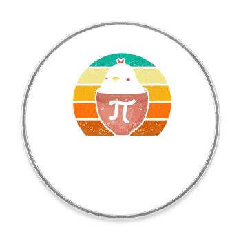 Chicken Pot Pi Day Funny Math Teacher Math - Round  fridge magnet - white - Front
