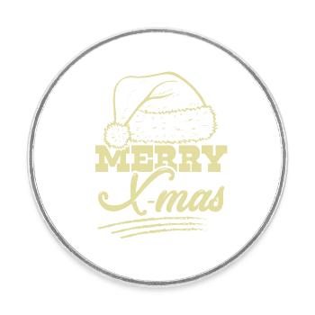 Merry X-Mas - Round  fridge magnet - white - Front