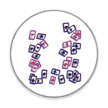 Playing Cards Card Game Board Game - Round  fridge magnet - white - Front