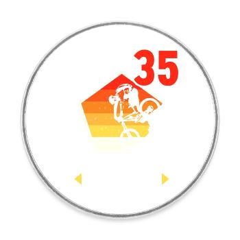 Ich bin 35 Ab jetzt gehts abwärts 35 Geburtstag - Runder Kühlschrankmagnet - Weiß - Vorne