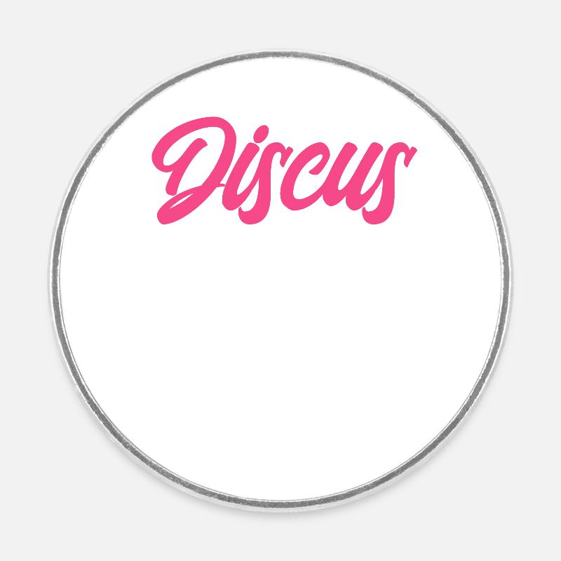 Discus Throw Discus Thrower Cadeau - Magnet rond - blanc