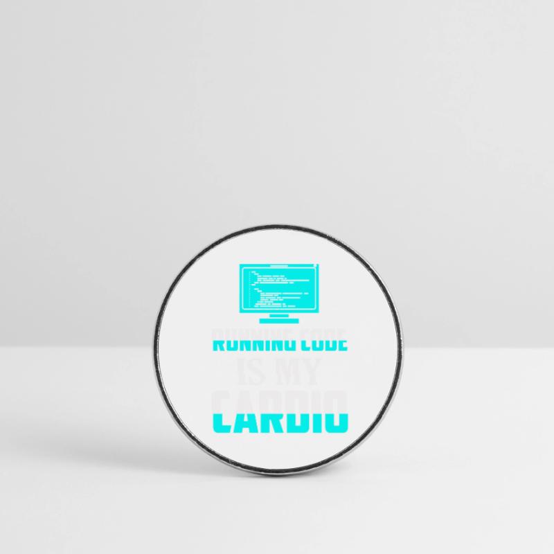 Running Code Is My Cardio Coding Software Round  fridge magnet