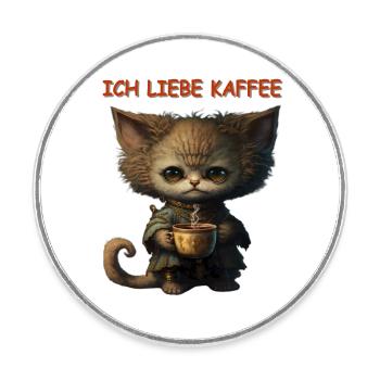 Ich liebe Kaffee - Runder Kühlschrankmagnet - Weiß - Vorne