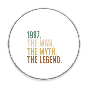 Septembre 1987 L’homme Le mythe La légende - Magnet rond - blanc - Devant