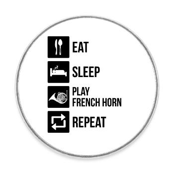French horn French horn player French hornist - Round  fridge magnet - white - Front