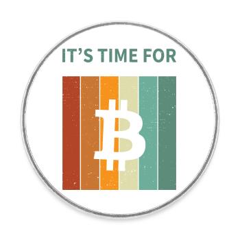 Bitcoin - Magnet rond - blanc - Devant