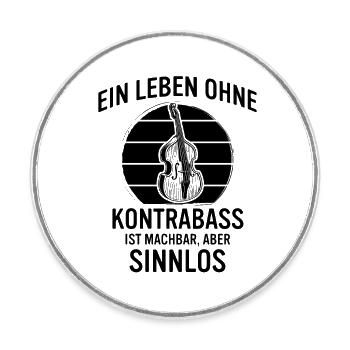 Kontrabass Kontrabassspieler Kontrabassist - Runder Kühlschrankmagnet - Weiß - Vorne