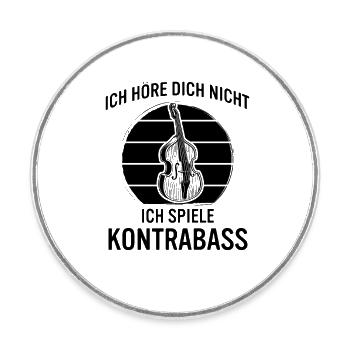 Kontrabass Kontrabassspieler Kontrabassist - Runder Kühlschrankmagnet - Weiß - Vorne