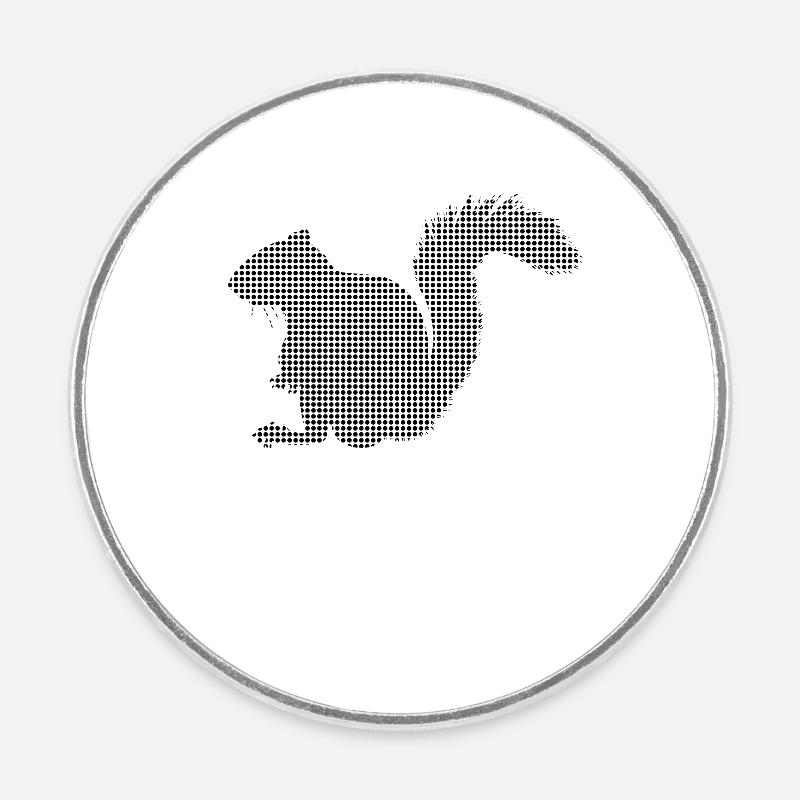Écureuil - Magnet rond - blanc