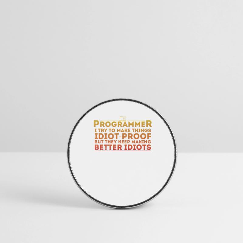 Funny Programmer Humor Computer Coder Programming Round  fridge magnet