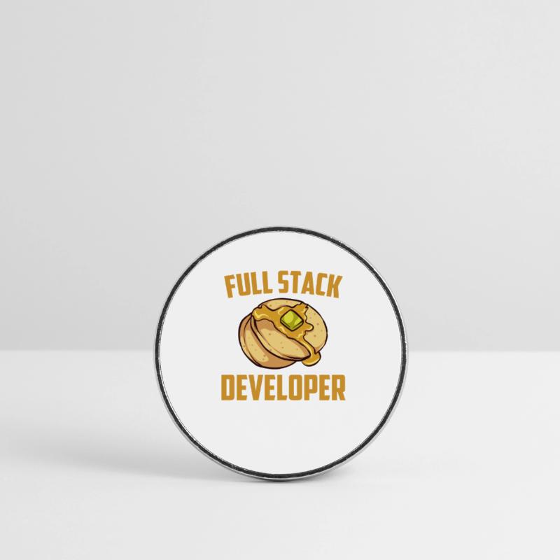 Full Stack Entwickler - Programmierer für Coding Science Runder Kühlschrankmagnet