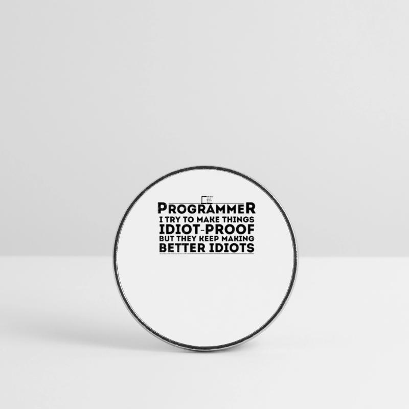 Funny Programmer Humor Computer Coder Programming Round  fridge magnet
