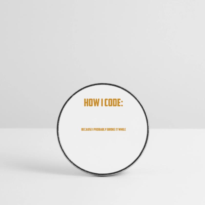 Programmer Coder Developer Programming Coding Pun Round  fridge magnet