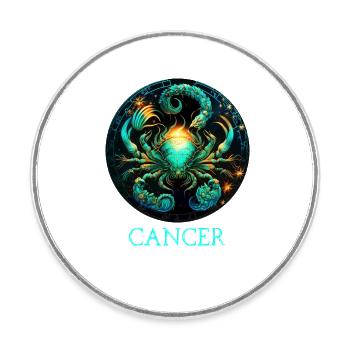 Embrassez votre identité de cancer : Zodiaque Fierté Cancer - Magnet rond - blanc - Devant