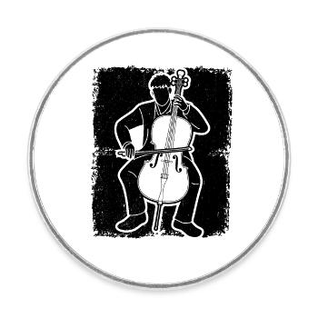 Violoncelliste violoncelliste - Magnet rond - blanc - Devant