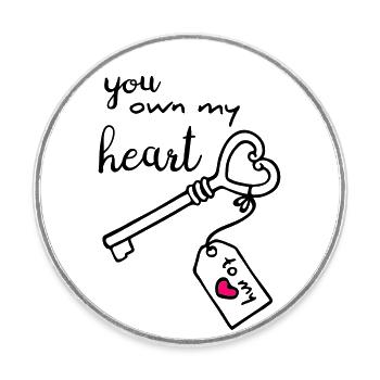 Key to my heart - Round  fridge magnet - white - Front