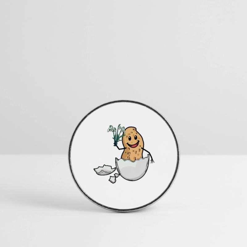 Easter Peanut Spring Easter Egg Flora Eggshell Round  fridge magnet