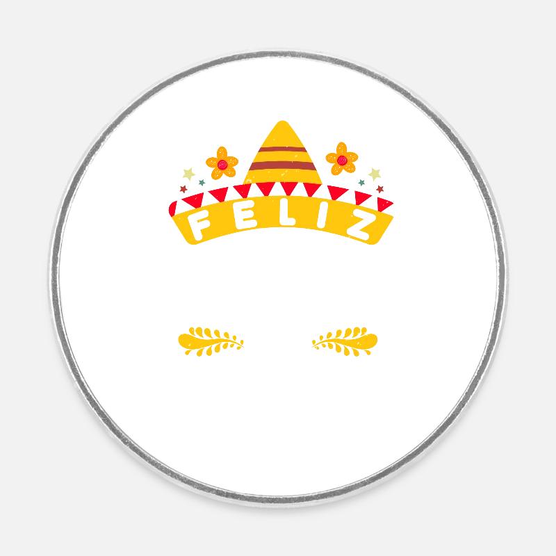 FELIZ CINCO DE MAYO - Round  fridge magnet - white