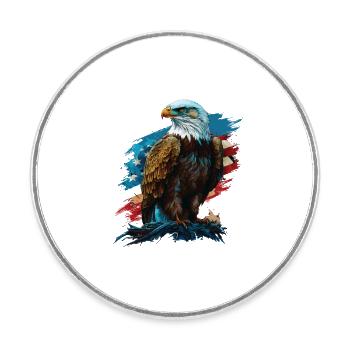 Honor Thy Country American Bald Eagle America USA - Runder Kühlschrankmagnet - Weiß - Vorne