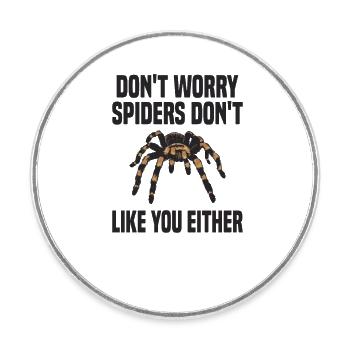 Tarantula Pet Arachnid - Round  fridge magnet - white - Front