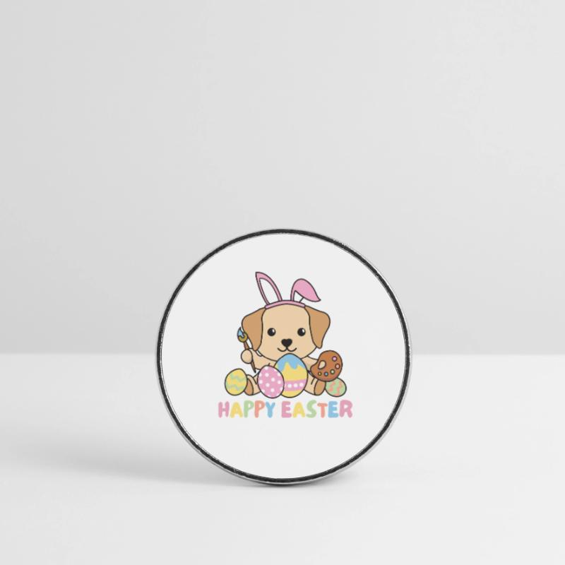 happy easter sweet Labrador Easter with Easter eggs Round  fridge magnet