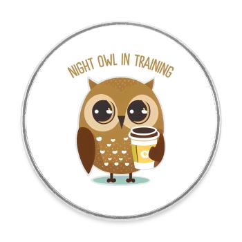 Noctambule en formation - Magnet rond - blanc - Devant